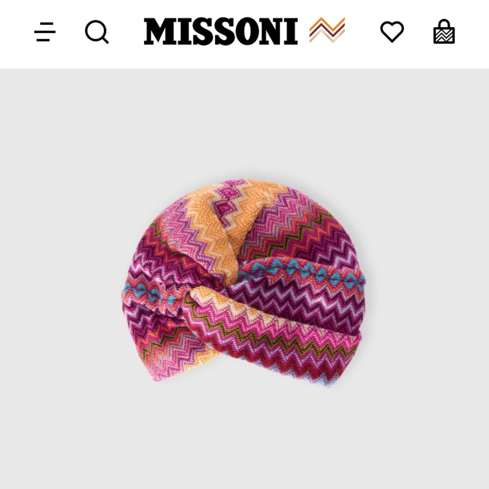 Missoni Pink Zigzag Patterned Turban
